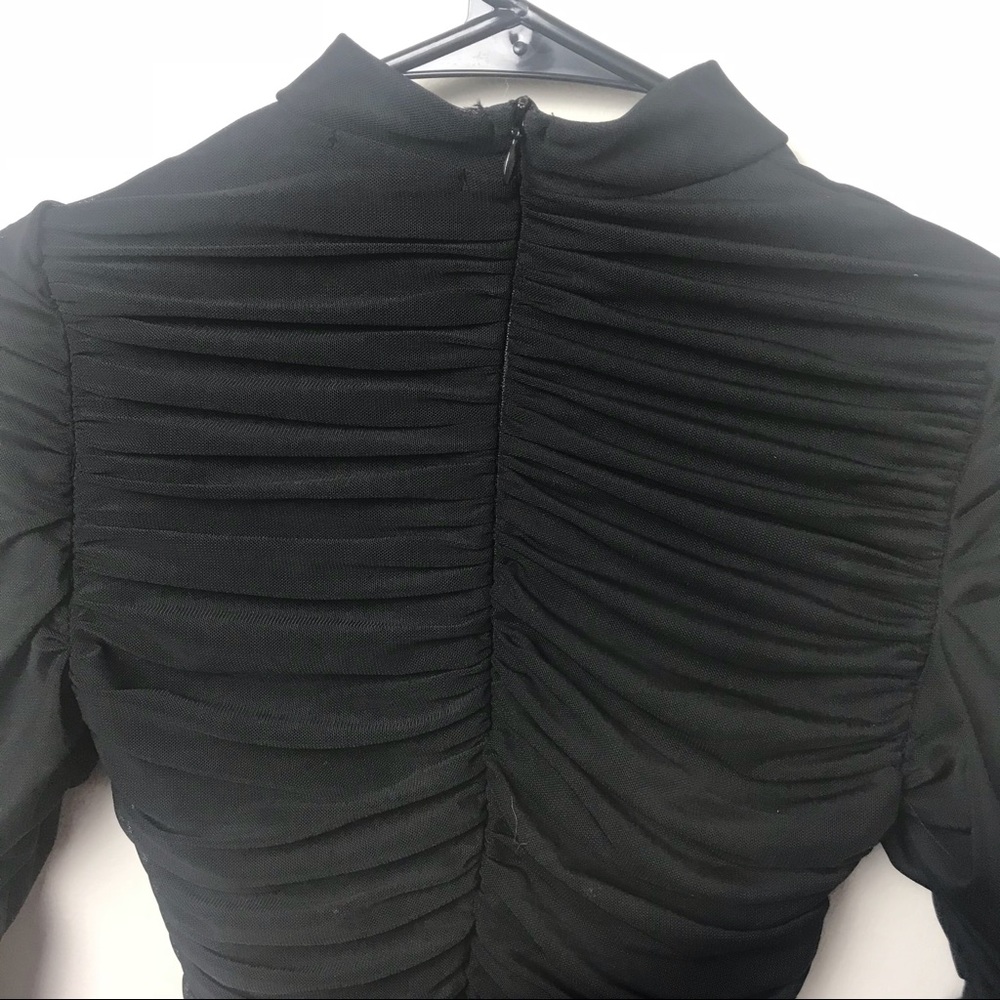 Black Long-sleeve Mini Dress - Picture 3 of 4